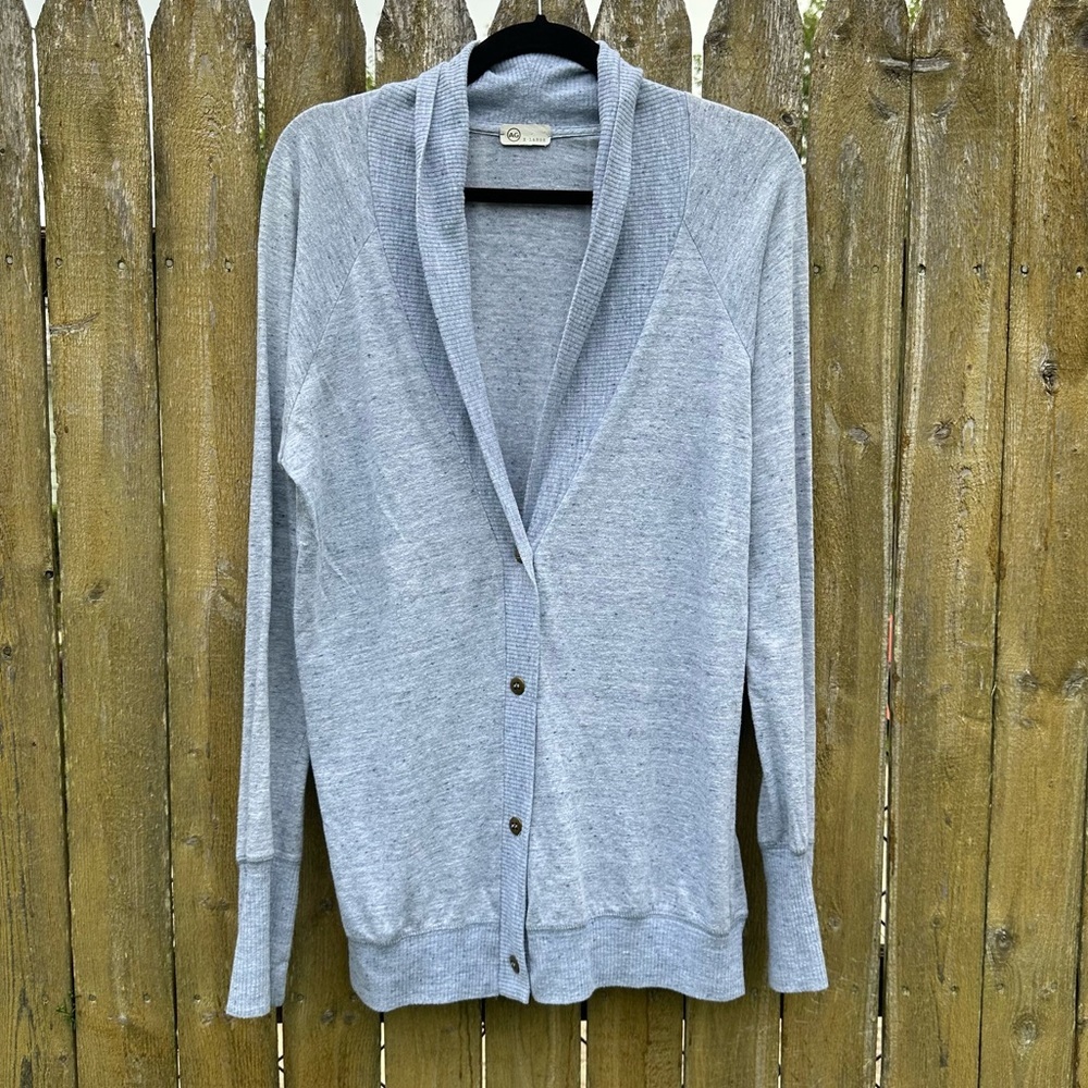 AG Adriano Goldschmied Blue Heathered Shawl Collar Cardigan XL